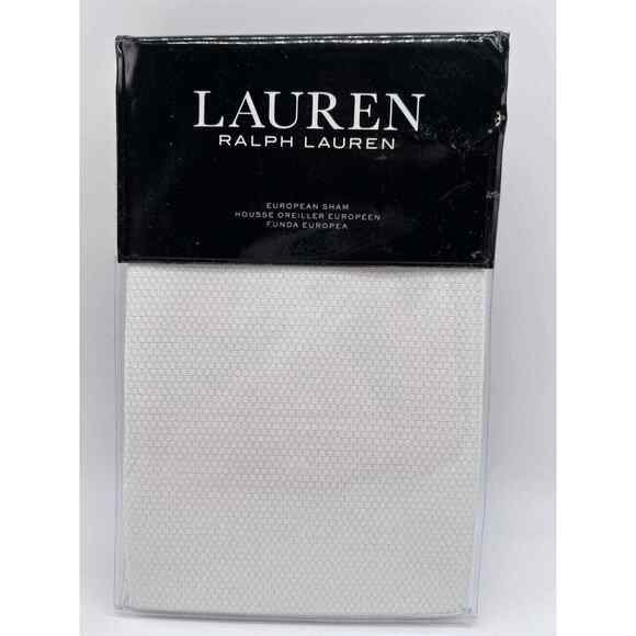 Ralph Lauren EDEN White/Blue Trim Pique EURO Sham 26x26 $135 NWT! - Picture 1 of 12